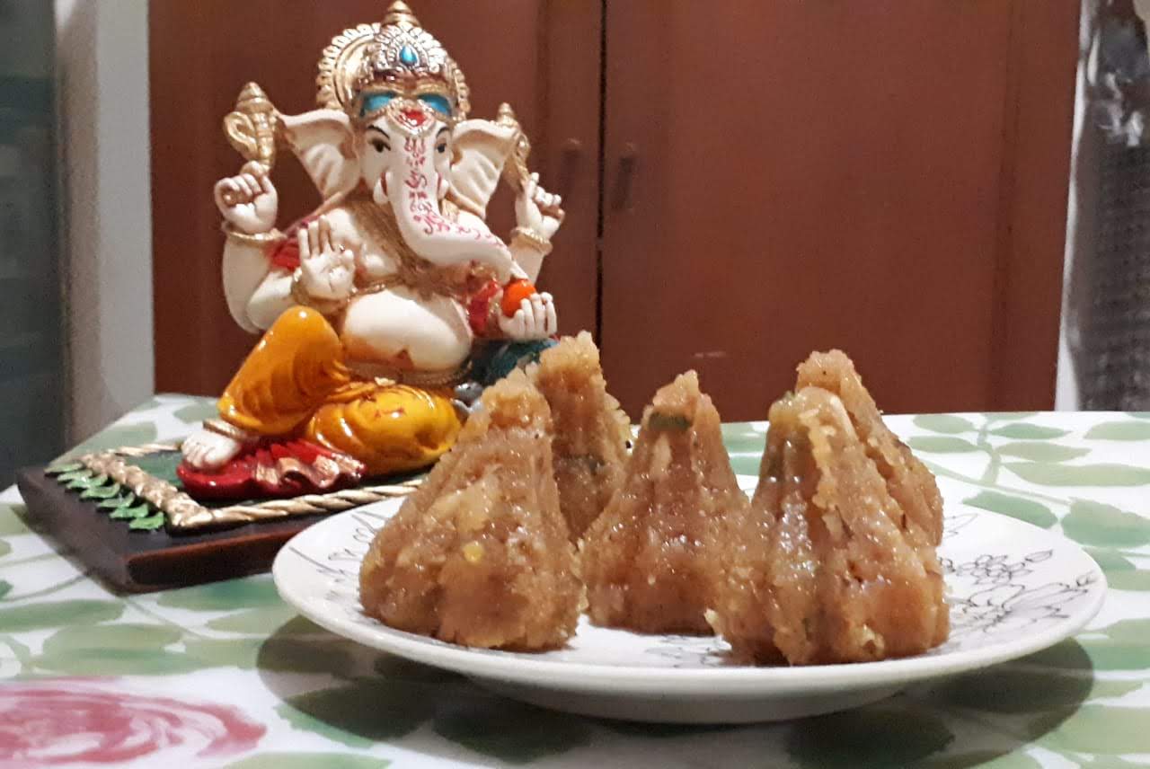 Modak sweets offered to Lord Ganesha during Ganesha Chaturthi festival symbolizing devotion and prosperity